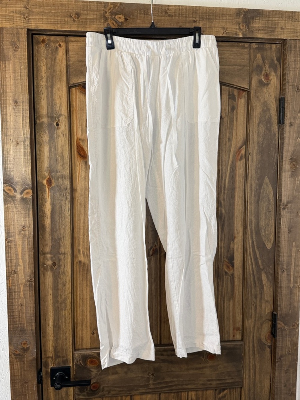 Cato White Elastic-Waist Lounge Pants